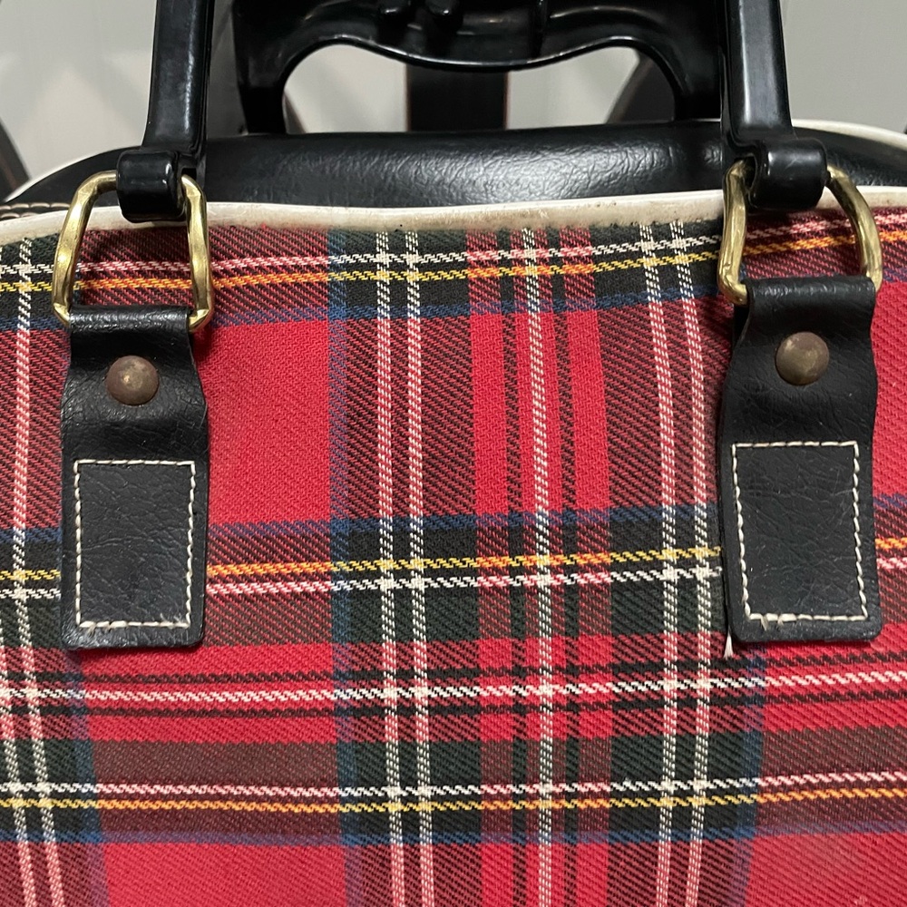 Vintage Leeds Red & Black Plaid Bowling Ball Carrier - Picture 11 of 11